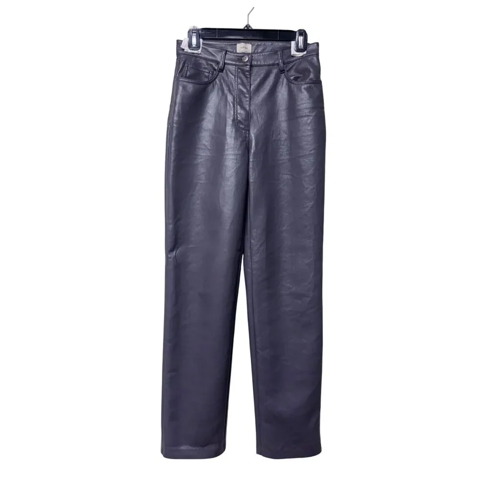 WILFRED The Melina High Rise Vegan Leather Straight Leg 
